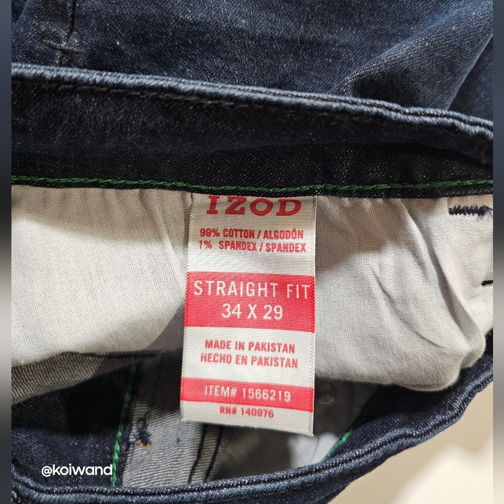IZOD Men's Comfort Straight Jeans Stretch - Picture 10 of 16